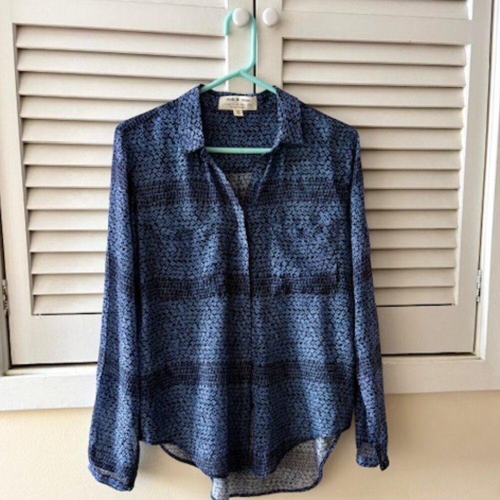 Women's Cloth & Stone X Anthropologie Tiffany Buttondown blouse in blue floral